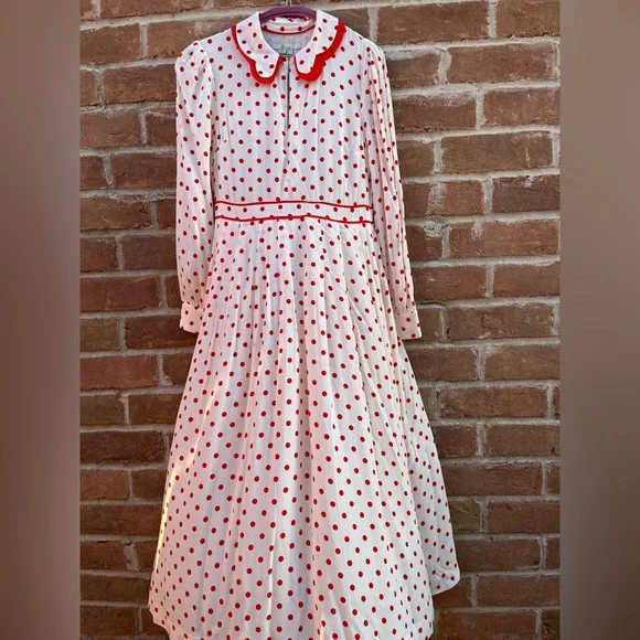 Boden Aria Polka Dot Midi Dress - Picture 5 of 14